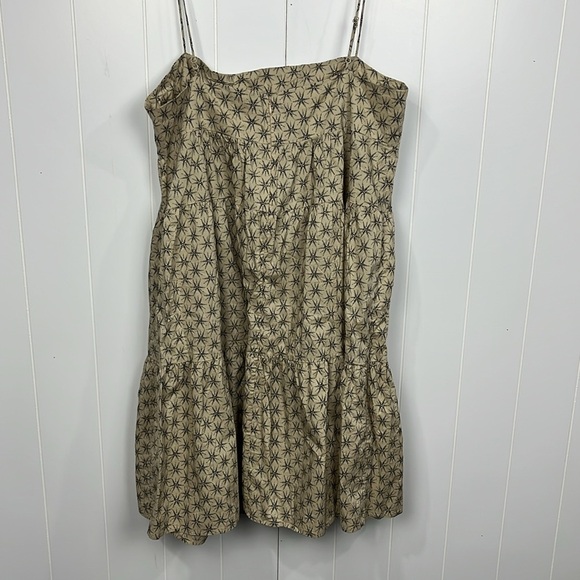 Levi’s Womens Sundress XL Cream Black Slip Straps Star Pattern Back Zip Summer - Picture 9 of 12